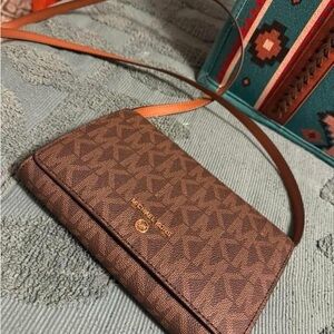 Michael Kors Brown and Tan Crossbody Bag